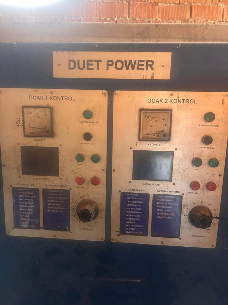 İndemak Duet Power Çift Pota 2×1 Ton İndüksiyon Ergitme Ocağı (Trafo + Soğutma Dahil)